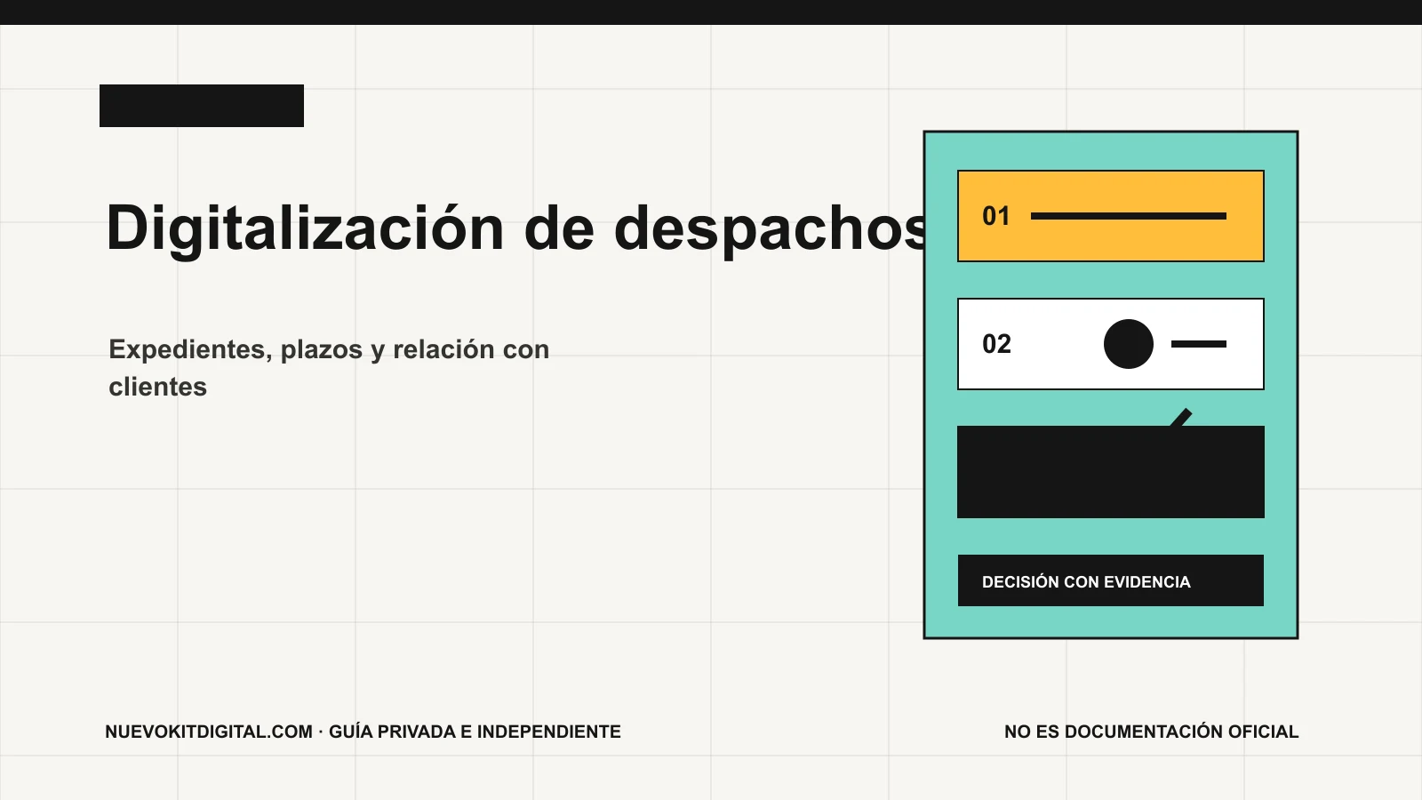 Diagrama de un expediente digital seguro conectado con clientes, plazos, documentos, facturación y permisos
